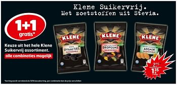 Aanbiedingen Keuze uit het hele klene suikervrij assortiment - Klene - Geldig van 29/11/2016 tot 04/12/2016 bij Trekpleister