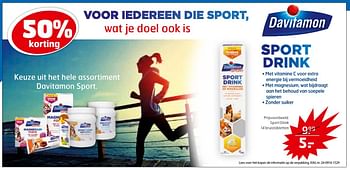 Aanbiedingen Sport drink - Davitamon - Geldig van 29/11/2016 tot 04/12/2016 bij Trekpleister