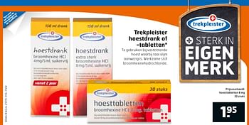 Aanbiedingen Hoesttabletten 8 mg - Huismerk - Trekpleister - Geldig van 29/11/2016 tot 04/12/2016 bij Trekpleister