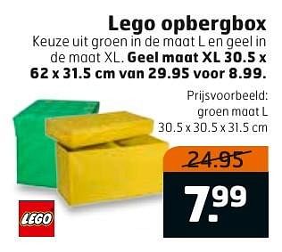 Aanbiedingen Lego opbergbox - Lego - Geldig van 29/11/2016 tot 04/12/2016 bij Trekpleister