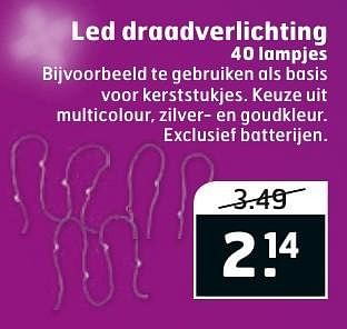 Aanbiedingen Led draadverlichting - Huismerk - Trekpleister - Geldig van 29/11/2016 tot 04/12/2016 bij Trekpleister