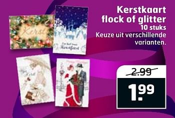 Aanbiedingen Kerstkaart flock of glitter - Huismerk - Trekpleister - Geldig van 29/11/2016 tot 04/12/2016 bij Trekpleister