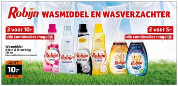 Aanbiedingen Wasmiddel klein + krachtig - Robijn - Geldig van 29/11/2016 tot 04/12/2016 bij Trekpleister