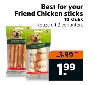 Aanbiedingen Best for your friend chicken sticks - Huismerk - Trekpleister - Geldig van 29/11/2016 tot 04/12/2016 bij Trekpleister
