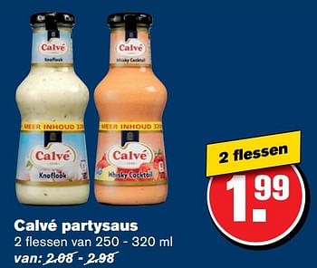 Aanbiedingen Calvé partysaus  - Calve - Geldig van 30/11/2016 tot 06/12/2016 bij Hoogvliet