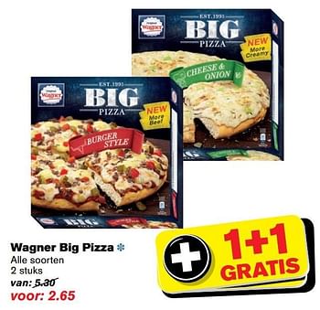 Aanbiedingen Wagner big pizza - Original Wagner - Geldig van 30/11/2016 tot 06/12/2016 bij Hoogvliet