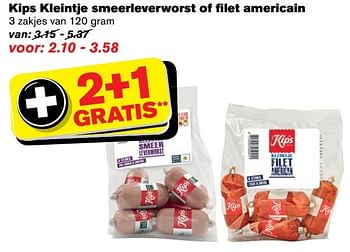 Aanbiedingen Kips kleintje smeerleverworst of filet americain - Kips - Geldig van 30/11/2016 tot 06/12/2016 bij Hoogvliet