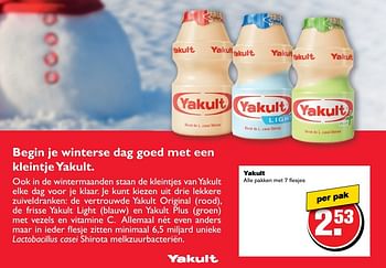 Aanbiedingen Yakult - Yakult - Geldig van 30/11/2016 tot 06/12/2016 bij Hoogvliet