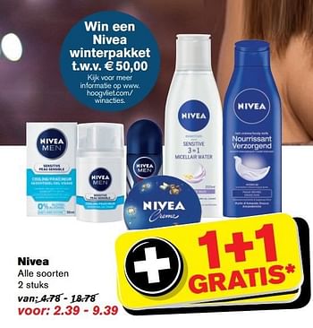 Aanbiedingen Nivea - Nivea - Geldig van 30/11/2016 tot 06/12/2016 bij Hoogvliet