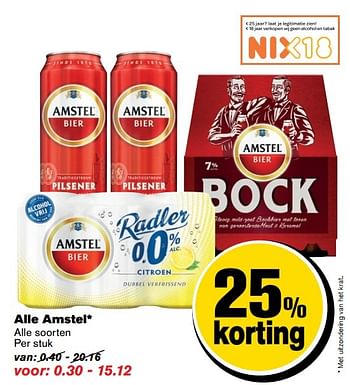 Aanbiedingen Alle amstel bier - Amstel - Geldig van 30/11/2016 tot 06/12/2016 bij Hoogvliet