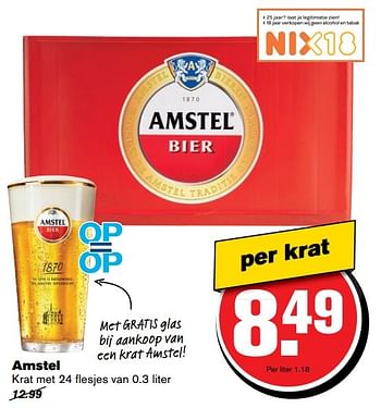 Aanbiedingen Amstel bier - Amstel - Geldig van 30/11/2016 tot 06/12/2016 bij Hoogvliet