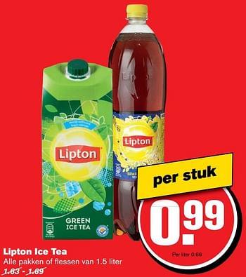 Aanbiedingen Lipton ice tea - Lipton - Geldig van 30/11/2016 tot 06/12/2016 bij Hoogvliet
