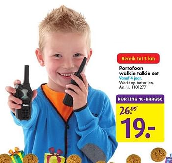 Aanbiedingen Portofoon walkie talkie set - Huismerk - Bart Smit - Geldig van 29/11/2016 tot 11/12/2016 bij Bart Smit