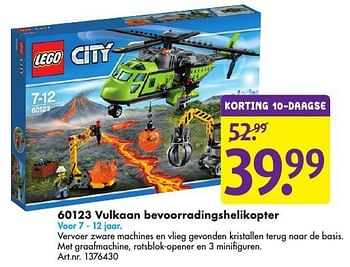 Aanbiedingen 60123 vulkaan bevoorradingshelikopter - Lego - Geldig van 29/11/2016 tot 11/12/2016 bij Bart Smit