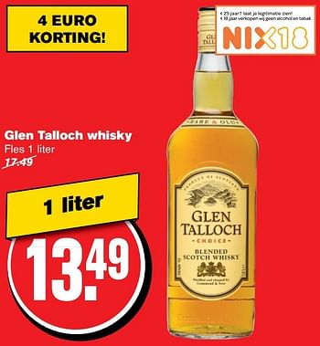 Aanbiedingen Glen talloch whisky - Glen Talloch - Geldig van 30/11/2016 tot 06/12/2016 bij Hoogvliet