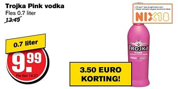 Aanbiedingen Trojka pink vodka - Trojka - Geldig van 30/11/2016 tot 06/12/2016 bij Hoogvliet
