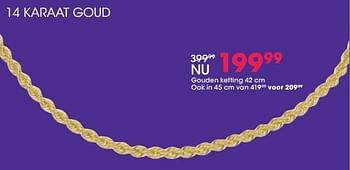Aanbiedingen Gouden ketting 42 cm - Huismerk - Lucardi - Geldig van 05/12/2016 tot 31/12/2016 bij Lucardi