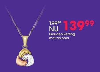 Aanbiedingen Gouden ketting met zirkonia - Huismerk - Lucardi - Geldig van 05/12/2016 tot 31/12/2016 bij Lucardi