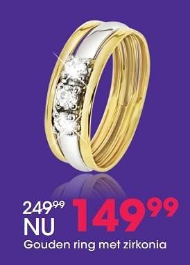 Aanbiedingen Gouden ring met zirkonia - Huismerk - Lucardi - Geldig van 05/12/2016 tot 31/12/2016 bij Lucardi