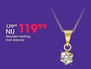 Aanbiedingen Gouden ketting met zirkonia - Huismerk - Lucardi - Geldig van 05/12/2016 tot 31/12/2016 bij Lucardi