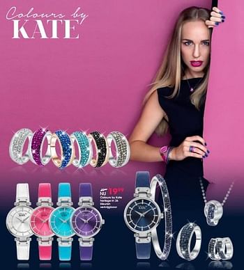 Aanbiedingen Colours by kate horloge in 26 kleuren - Huismerk - Lucardi - Geldig van 05/12/2016 tot 31/12/2016 bij Lucardi