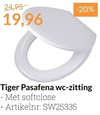Aanbiedingen Tiger pasafena wc-zitting - Tiger - Geldig van 01/12/2016 tot 31/12/2016 bij Sanitairwinkel