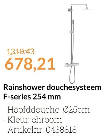 Aanbiedingen Rainshower douchesysteem f-series 254 mm - Grohe - Geldig van 01/12/2016 tot 31/12/2016 bij Sanitairwinkel