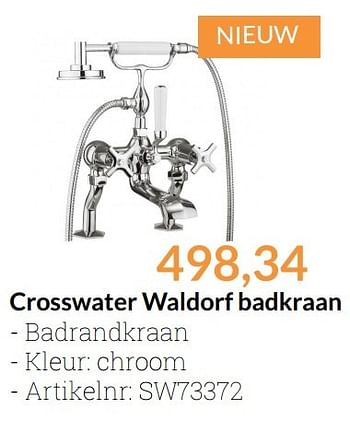 Aanbiedingen Crosswater waldorf badkraan - Crosswater - Geldig van 01/12/2016 tot 31/12/2016 bij Sanitairwinkel