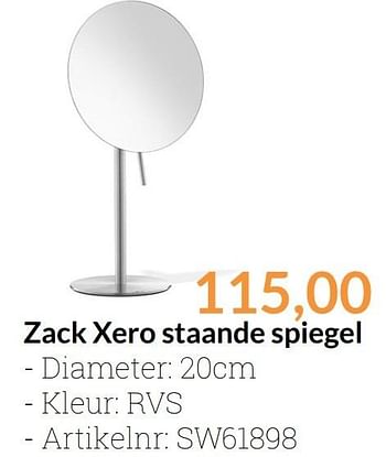 Aanbiedingen Zack xero staande spiegel - Zack - Geldig van 01/12/2016 tot 31/12/2016 bij Sanitairwinkel