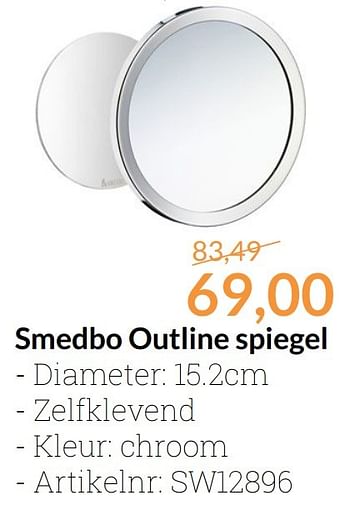 Aanbiedingen Smedbo outline spiegel - Smedbo - Geldig van 01/12/2016 tot 31/12/2016 bij Sanitairwinkel