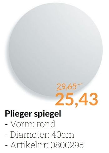 Aanbiedingen Plieger spiegel - Plieger - Geldig van 01/12/2016 tot 31/12/2016 bij Sanitairwinkel