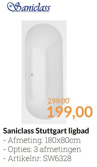 Aanbiedingen Saniclass stuttgart ligbad - Saniclass - Geldig van 01/12/2016 tot 31/12/2016 bij Sanitairwinkel