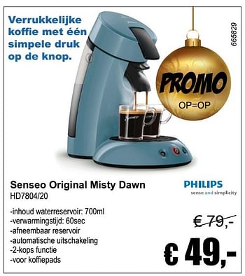 Aanbiedingen Philips senseo original misty dawn hd7804-20 - Philips - Geldig van 04/12/2016 tot 08/01/2017 bij Multi Bazar