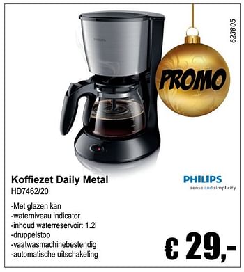 Aanbiedingen Philips koffiezet daily metal hd7462-20 - Philips - Geldig van 04/12/2016 tot 08/01/2017 bij Multi Bazar