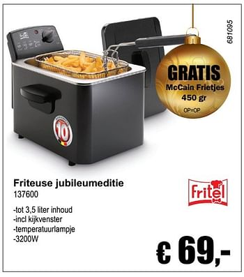 Aanbiedingen Fritel friteuse jubileumeditie 137600 - Fritel - Geldig van 04/12/2016 tot 08/01/2017 bij Multi Bazar