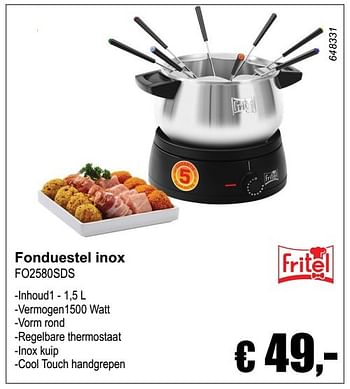 Aanbiedingen Fritel fonduestel inox fo2580sds - Fritel - Geldig van 04/12/2016 tot 08/01/2017 bij Multi Bazar
