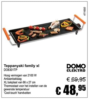 Aanbiedingen Domo elektro teppanyaki family xl do8301tp - Domo elektro - Geldig van 04/12/2016 tot 08/01/2017 bij Multi Bazar