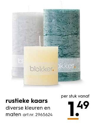 Aanbiedingen Rustieke kaars - Huismerk - Blokker - Geldig van 29/11/2016 tot 07/12/2016 bij Blokker