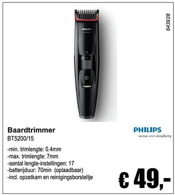 Aanbiedingen Philips baardtrimmer bt5200-15 - Philips - Geldig van 04/12/2016 tot 08/01/2017 bij Multi Bazar