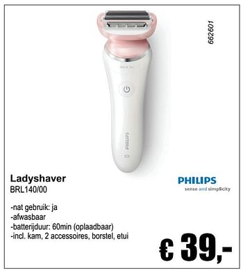 Aanbiedingen Philips ladyshaver brl140-00 - Philips - Geldig van 04/12/2016 tot 08/01/2017 bij Multi Bazar