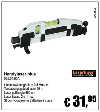 Aanbiedingen Laserliner handylaser plus 025.04.00a - LaserLiner - Geldig van 04/12/2016 tot 08/01/2017 bij Multi Bazar