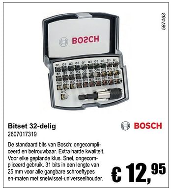 huurder Dusver Sluit een verzekering af Bosch Bosch bitset 32-delig 2607017319 - Promotie bij Multi Bazar