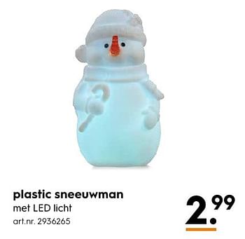 Aanbiedingen Plastic sneeuwman - Huismerk - Blokker - Geldig van 29/11/2016 tot 07/12/2016 bij Blokker