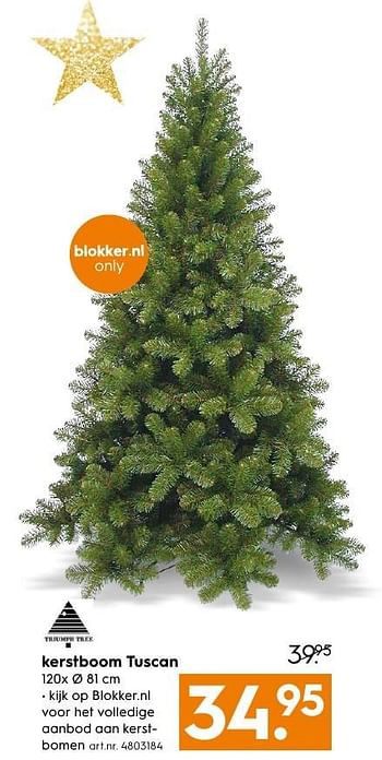 Aanbiedingen Kerstboom tuscan - Triumph tree - Geldig van 29/11/2016 tot 07/12/2016 bij Blokker