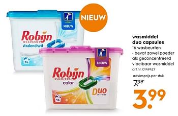 Aanbiedingen Wasmiddel duo capsules - Robijn - Geldig van 29/11/2016 tot 07/12/2016 bij Blokker