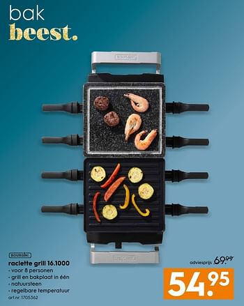 Aanbiedingen Bourgini raclette grill 16.1000 - Bourgini - Geldig van 29/11/2016 tot 07/12/2016 bij Blokker