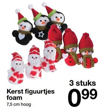 Aanbiedingen Kerst figuurtjes foam - Huismerk - Zeeman  - Geldig van 03/12/2016 tot 09/12/2016 bij Zeeman