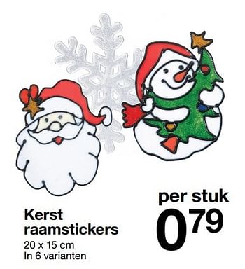 Aanbiedingen Kerst raamstickers - Huismerk - Zeeman  - Geldig van 03/12/2016 tot 09/12/2016 bij Zeeman