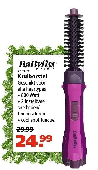 Aanbiedingen Babyliss krulborstel - Babyliss - Geldig van 01/12/2016 tot 24/12/2016 bij Marskramer