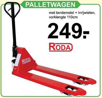 Aanbiedingen Palletwagen - Roda - Geldig van 04/12/2016 tot 24/12/2016 bij Van Cranenbroek